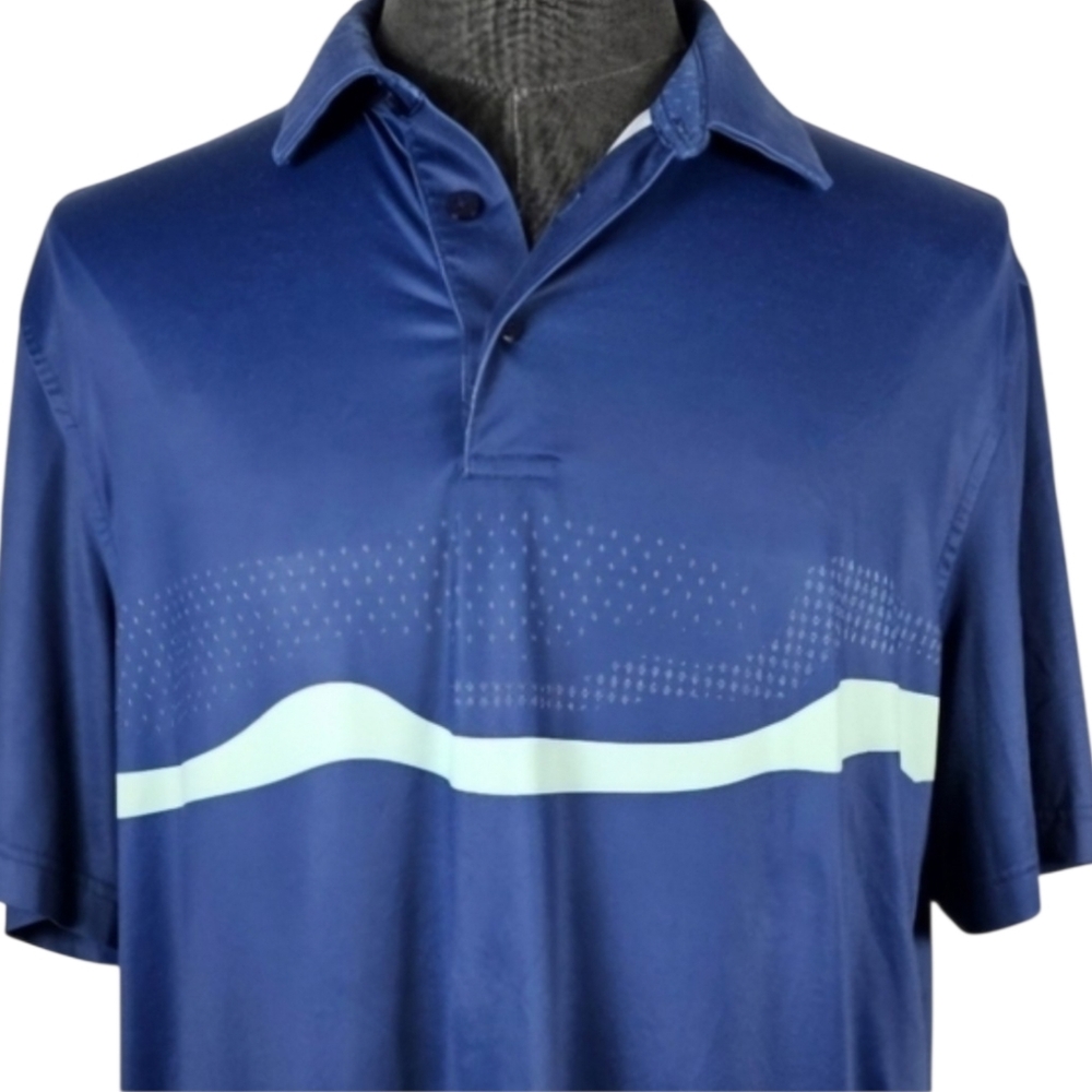 Chase 54 Men's Blue Poly Blend Polo Casual Sport Size L